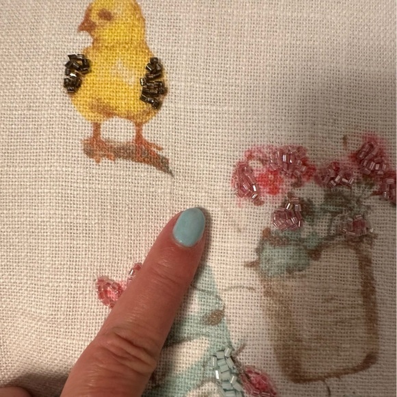 The Carrot Patch Decorative Down Pillow Hello Spring 20" x 20" Bicycle Beading - Picture 11 of 11